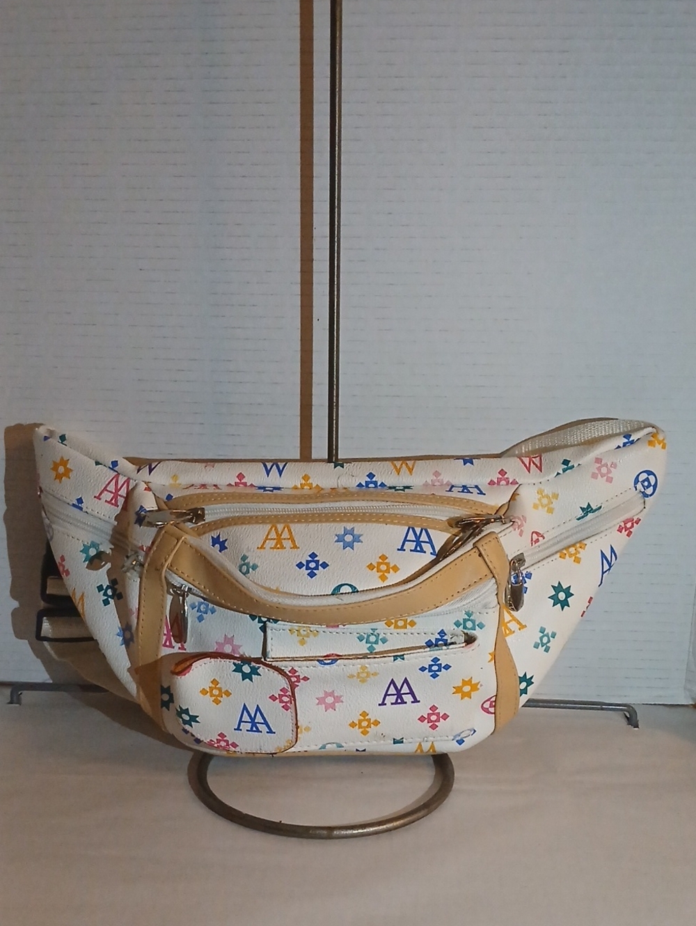 Vtg By Lexington Women's Multicolor Fanny Pack Logo Print Waist Bag -